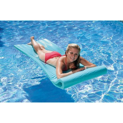  Northlight 74" Icy Blue Floating Foam Swimming Pool Mattress Lounger With Head Rest
