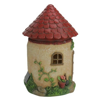  Northlight 11.5" LED Lighted Solar Powered Round Mushroom-Esque House Outdoor Garden Statue