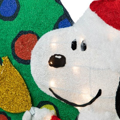  Northlight 32" LED Lighted Peanuts Snoopy And Christmas Tree Outdoor Decoration - Clear Lights