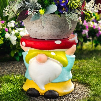  Northlight Gnome Mushroom Outdoor Garden Plant Stand - 12.25"