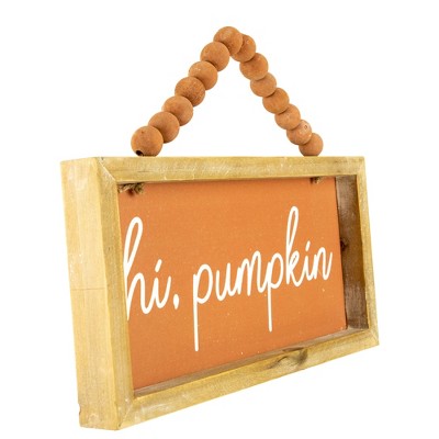  Northlight 12" Orange Hi Pumpkin Autumn Harvest Wall Sign