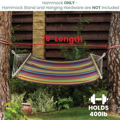  Northlight Cotton Striped Two Person Double Hammock - 76" X 59"