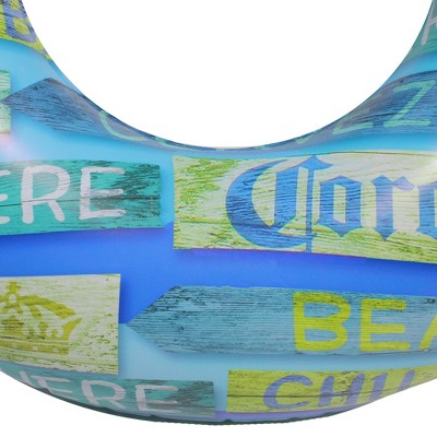  Northlight 36" Inflatable Corona Signage Swimming Pool Tube Ring