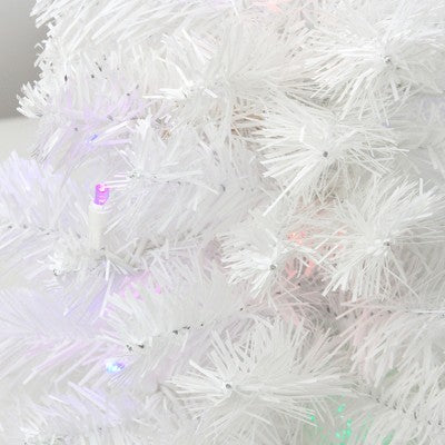  Northlight 1.5 FT Pre-Lit Snow White Artificial Christmas Tree - Multicolor Lights