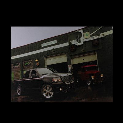  Northlight LED Lighted Ford Trucks At O'Briens Auto Service Canvas Wall Art 15.75" X 12"