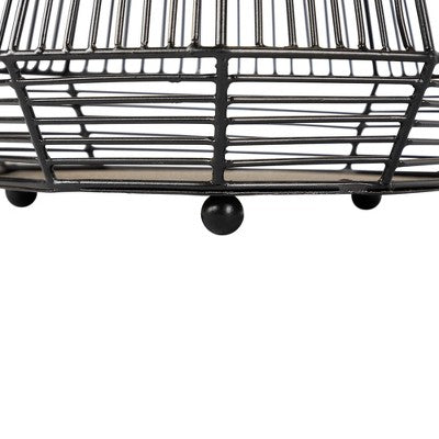  Northlight Large Geometric Iron Hurricane Candle Lantern - 11.25" - Black
