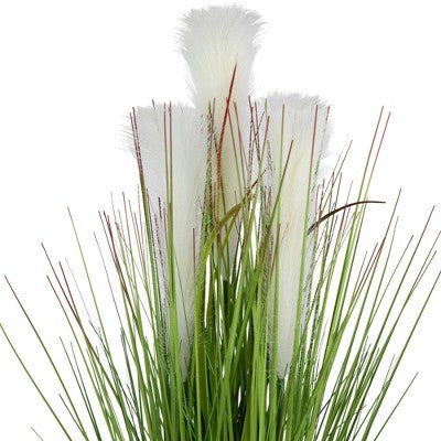  Northlight 27" Artificial Onion And Pampas Grass In Black Pot