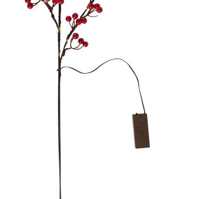  Northlight Lighted Berries Christmas Spray - 29" - Warm White