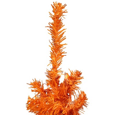  Northlight Pre-Lit Medium Artificial Pine Christmas Tree - 3' - Orange - Clear Lights