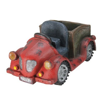  Northlight 14.5" Red Vintage Car LED Lighted Solar Powered Outdoor Garden Patio Planter
