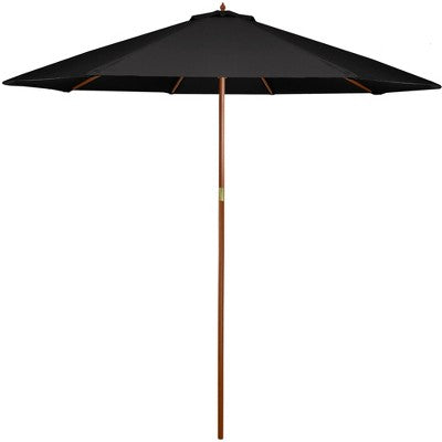  Northlight 8.5ft Outdoor Patio Market Umbrella With Wooden Pole, Black