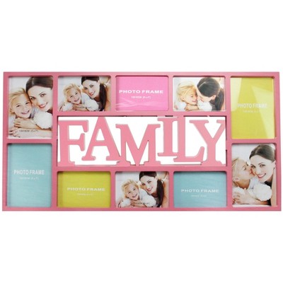  Northlight 28.75" Pink "Family" Collage Photo Picture Frame Wall Decoration