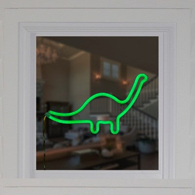  Northlight 12" Green Brontosaurus LED Lighted Neon Dinosaur Silhouette