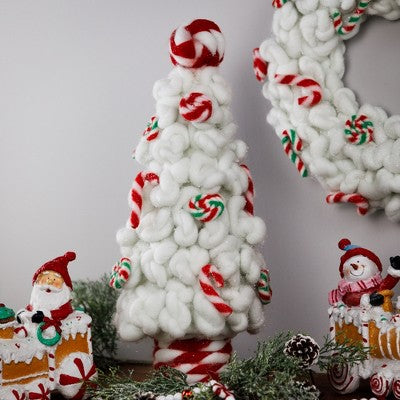  Northlight Plush Tree With Peppermint And Candy Canes Christmas Decoration - 16.5"