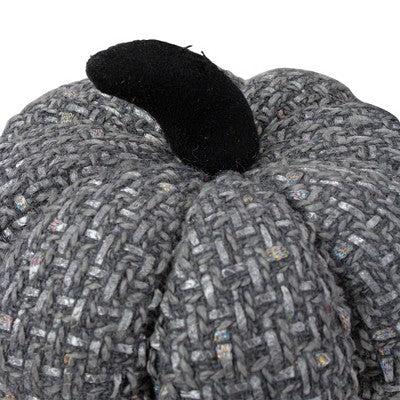  Northlight 7.5" Gray Knitted Fall Harvest Tabletop Pumpkin