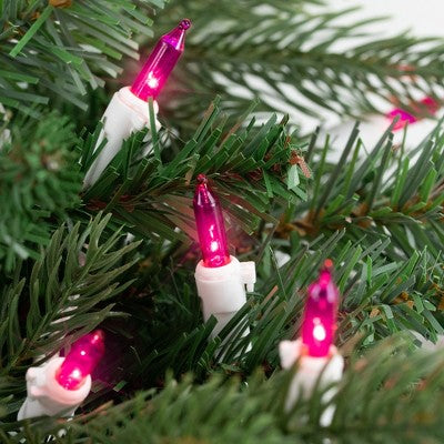  Northlight Mini Incandescent Christmas Lights - Pink - 7' White Wire - 35ct