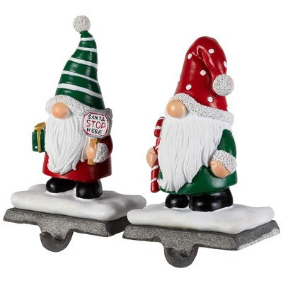  Northlight Santa Gnomes Christmas Stocking Holders - 6.25" - Set Of 2