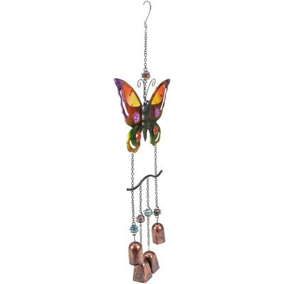  Northlight 24" Purple And Bronze Butterfly Outdoor Garden Windchime