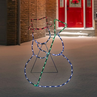  Northlight 28" Lighted Standing Snowman Silhouette Outdoor Christmas Decoration