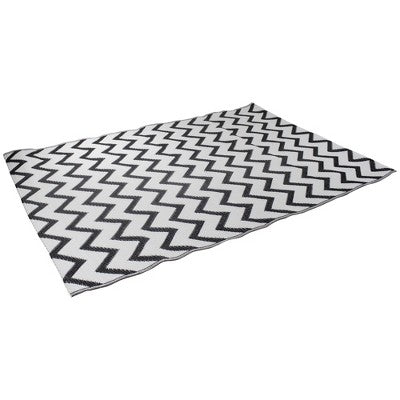  Northlight 4' X 6' Black And White Chevron Rectangular Outdoor Area Rug