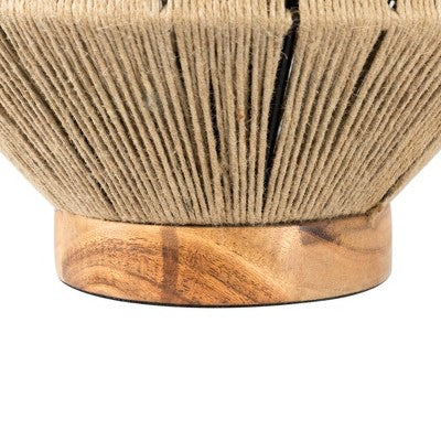  Northlight Iron And Jute Table Lamp With Wooden Base - 14.75" - Beige
