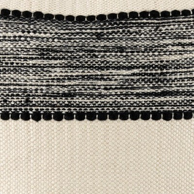  Northlight 20" Black And Cream Textured Block Handloom Woven Outdoor Square Throw Pillow
