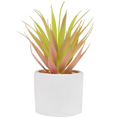  Northlight 6.5" Green Artificial Sword Grass In A White Pot