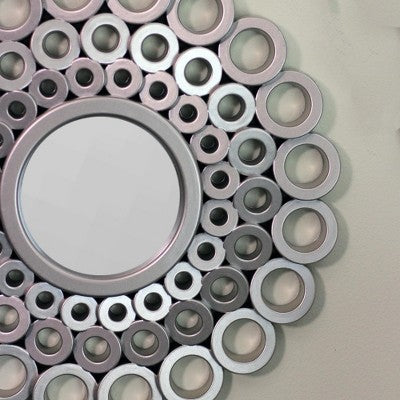  Northlight Set Of 3 Round Gray Cascading Angular Orbs Mirrors 10"