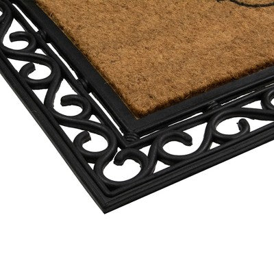  Northlight Black And Natural Coir Rectangular "Welcome" Doormat 22" X 48"