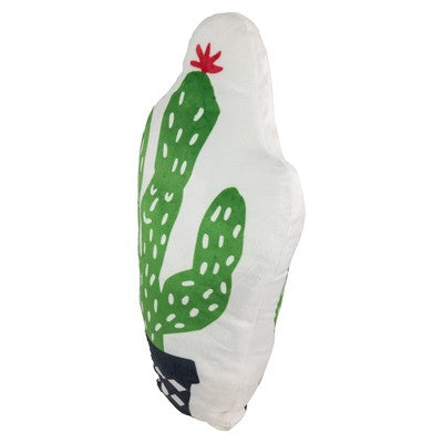  Northlight 18.5" Cactus Shaped Plush Fleece Indoor Throw Pillow - Green/White
