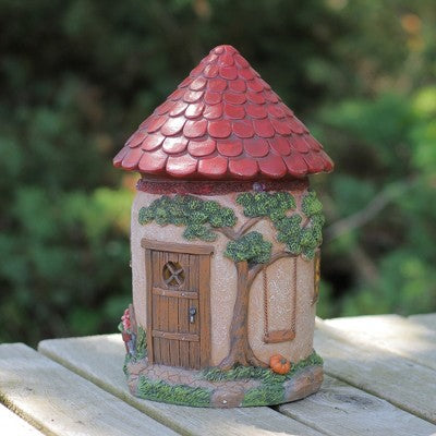  Northlight 11.5" LED Lighted Solar Powered Round Mushroom-Esque House Outdoor Garden Statue