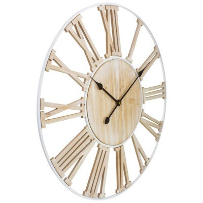  Northlight 28" Metal Framed Roman Numeral Battery Operated Round Wall Clock