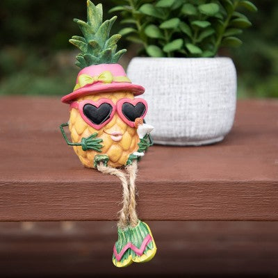  Northlight 6.25" Tropical Girl Pineapple With Cocktail Outdoor Garden Statue
