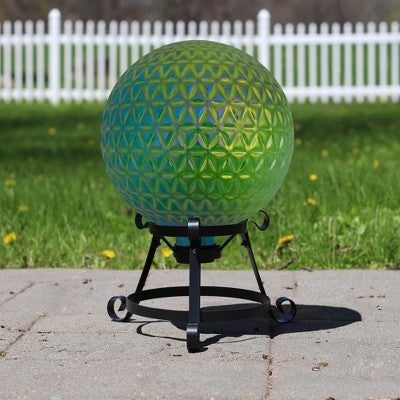  Northlight 10" Blue Iridescent Textured Glass Outdoor Patio Garden Gazing Ball