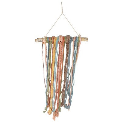  Northlight 31" Rustic Knotted Rope On Birch Branch Boho Wall Art Decoration