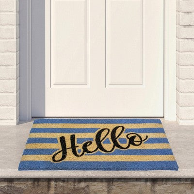  Northlight Natural Coir "Hello" Outdoor Rectangular Doormat 18" X 30"