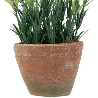  Northlight 10" Artificial Lavender And Leaves In Weathered Pot