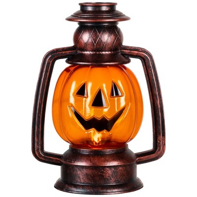  Northlight 16.5" Halloween Flickering Pumpkin Lantern Pathway Markers 3ct - Orange/Black
