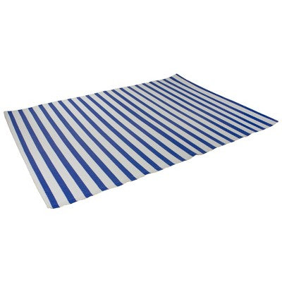  Northlight 4' X 6' Blue And White Striped Rectangular Outdoor Area Rug