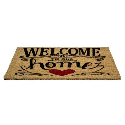  Northlight Natural Coir "Welcome To Our Home" Rectangular Doormat 18" X 30"