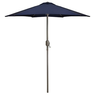  Northlight 7.5ft Outdoor Patio Market Umbrella With Hand Crank, Midnight Blue
