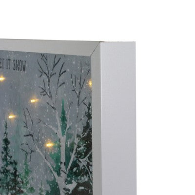  Northlight LED Lighted Let It Snow Winter Forest Christmas Canvas Wall Art 10" X 10"
