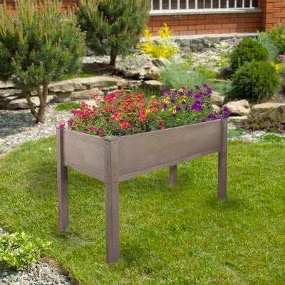  Northlight 4ft Brown Wood Raised Garden Bed Planter Box With Liner