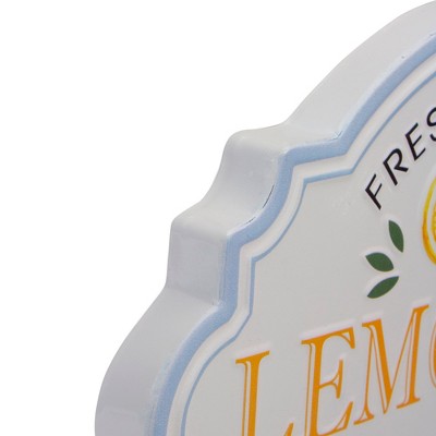  Northlight 15.25" White And Blue "Fresh Squeezed Lemonade" Metal Sign Spring Wall Decor