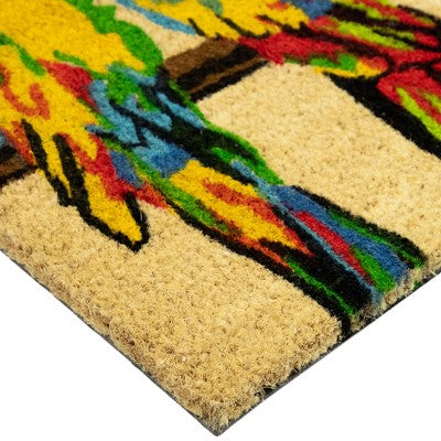  Northlight Toffee And Multicolor Parrots Coir Outdoor Doormat 18" X 30"