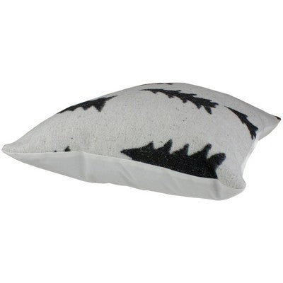  Northlight 18" White And Black Forest Trees Knit Christmas Throw Pillow