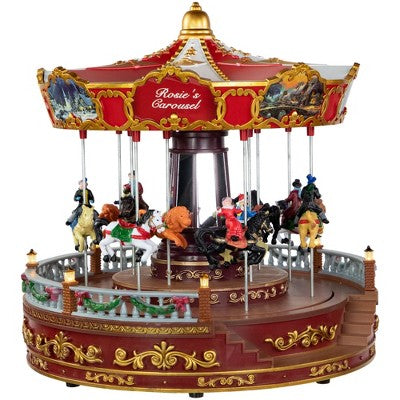 Northlight 14" LED Lighted Animated And Musical Carousel Christmas Decoration