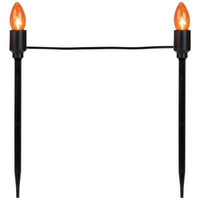  Northlight C9 Halloween Pathway Markers - Orange - 8.75' Black Wire - Set Of 10