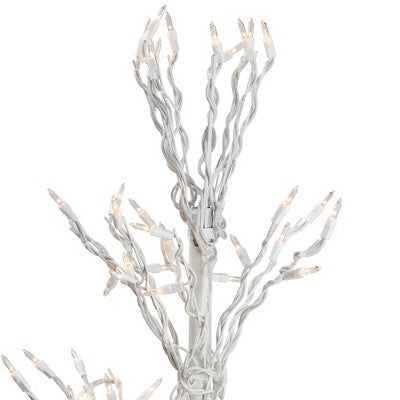  Northlight 6' Prelit Artificial Christmas Tree White Lighted Cascade Twig Outdoor Decoration - Clear Lights