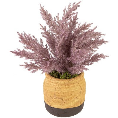  Northlight 12" Artificial Purple Cypress Plant In A Ceramic Pot